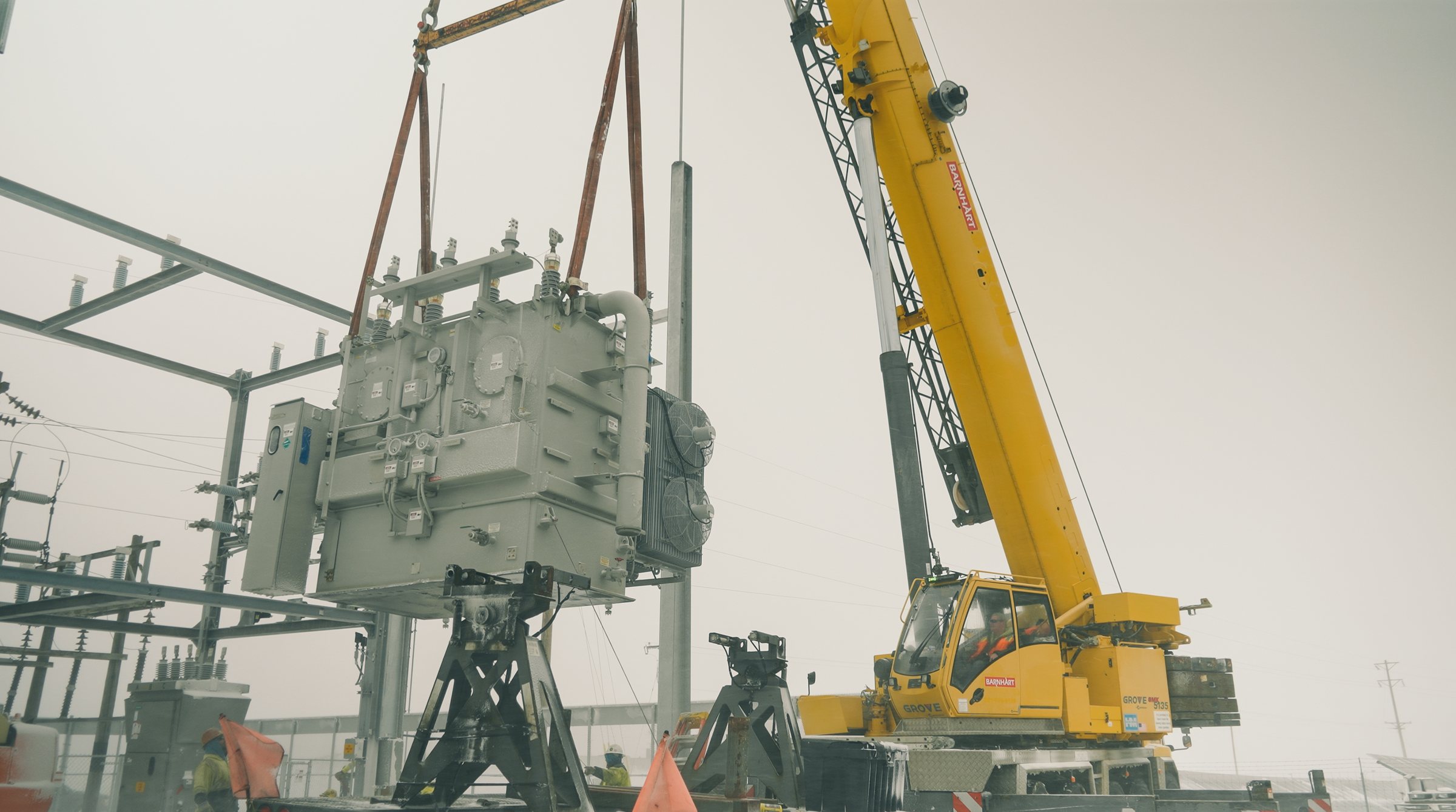 Where it grew — cranes, crews and heavy haul.